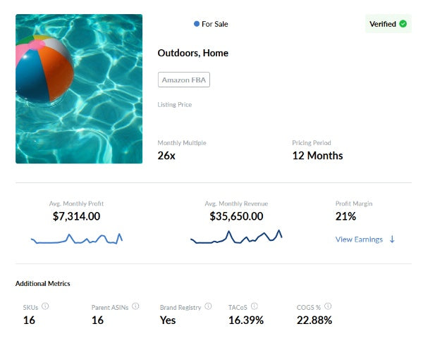 π₯ Profitable Amazon FBA Business β Home, Outdoors Equipment β 28.48% Profit Margin & 160% YOY Growth π