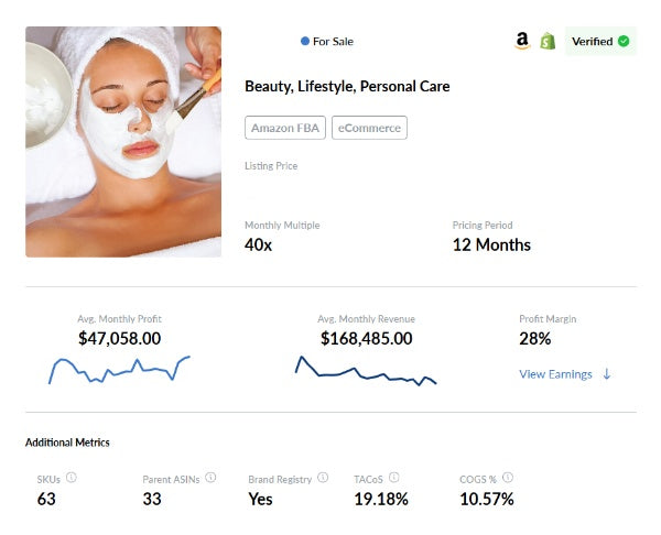😁 Profitable Personal Care &amp; Beauty Brand – Amazon FBA & Shopify 🛒